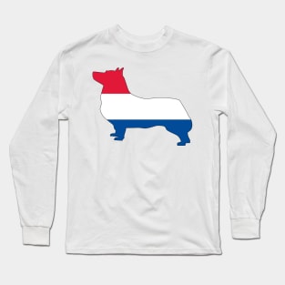 Swedish Vallhund Netherlands Flag Filled Long Sleeve T-Shirt